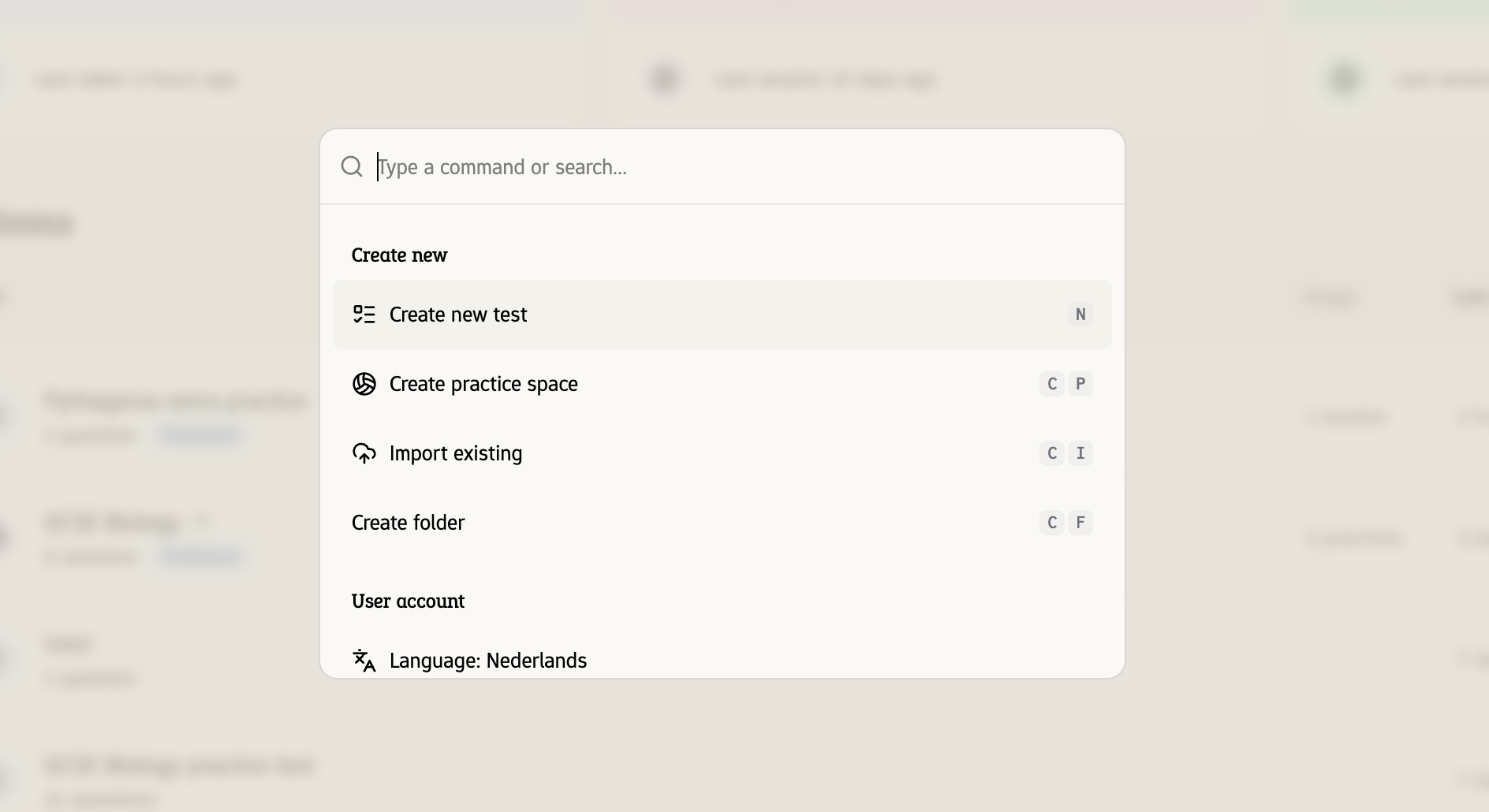 Use the command panel in Examplary
