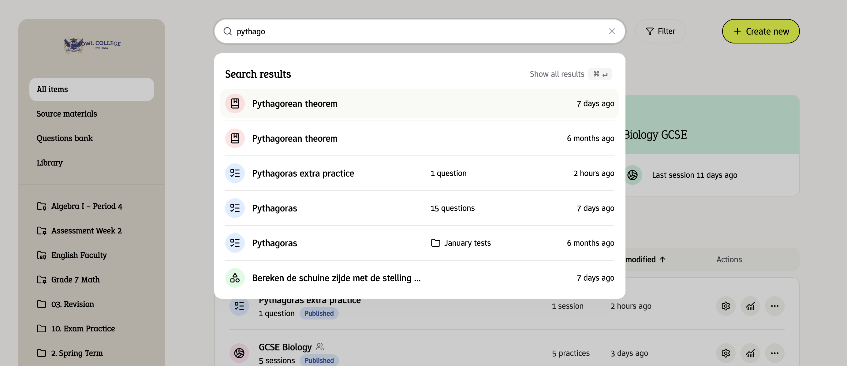 Universal search in Examplary